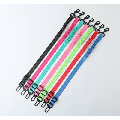 Pet Dog Collars Leashes Luxury Nylon Custom Reflective Dogs Leash Adjustable Safety Bungee Pet Dog Cat Car Seat Belt